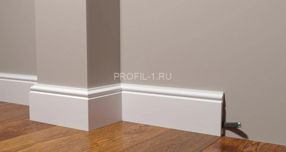 Напольный плинтус Decor-Dizayn DD701 полистирол белый, под покраску 100х16х2000 мм