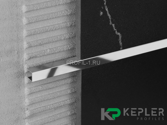 П-профиль бордюрный 10х10 мм из нержавеющей стали SS 304 FSUP10-P S.S.304 полированный 2.7 м