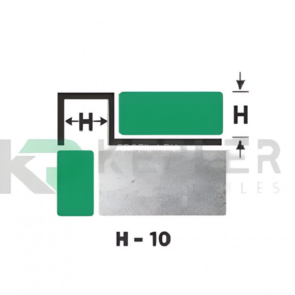 П-профиль закладной 10х10 мм из нержавеющей стали SS 304 FSBP017-10 BP S.S.304 черный полированный 2.7 м