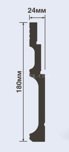 Напольный плинтус HiWood B180V2 белый 180х24 мм 200 см