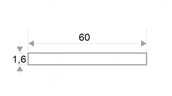 Алюминиевая полоса 60 мм белая матовая (1,6 мм) 3м