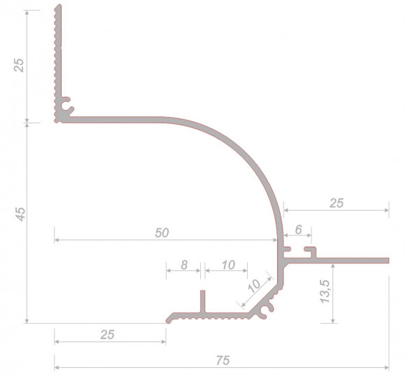 Теневой потолочный плинтус алюминиевый Decaro D006A Black черный с возможностью LED подсветки 2 м