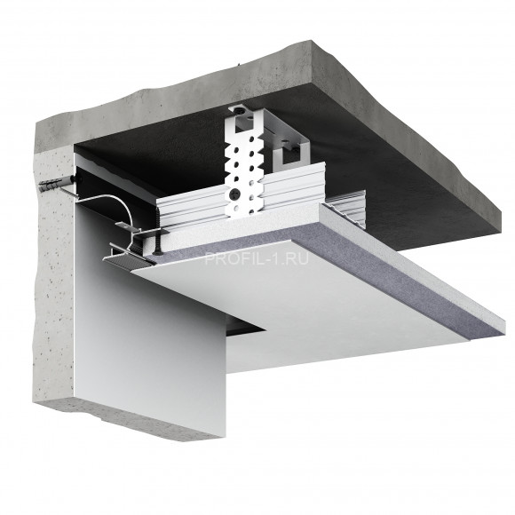 Теневой потолочный плинтус алюминиевый Decaro D006A Black черный с возможностью LED подсветки 2 м