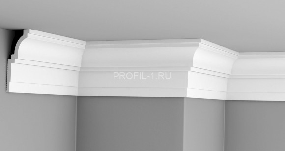 Потолочный плинтус Glanzepol GPX-20 белый полистирол 120х50 мм 2 м
