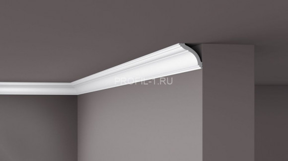 Потолочный плинтус NMC Wallstyl WT15 белый полистирол 70х70 мм 2м