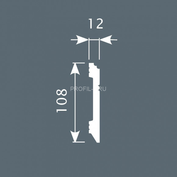 Напольный плинтус Cosca PX-005 белый полистирол 12х108 мм 2м