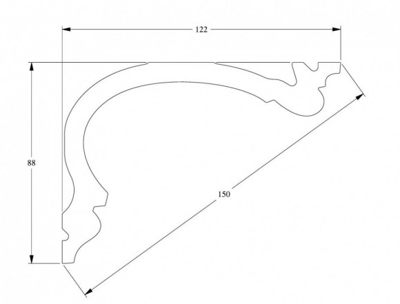 Гибкий потолочный плинтус Orac Decor Purotouch C341F белый полиуретан 88х122 мм 2м Гибкий потолочный плинтус Orac Decor Purotouch C341F белый полиуретан 88х122 мм 2м