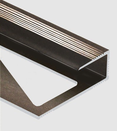 Профиль для ламината оконечный Panel L с рифлением алюминий 10 мм PV59-06 бронза матовая 2,7 м