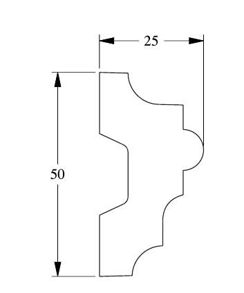 Молдинг Orac Decor Purotouch P9040 белый полиуретан 50х25 мм 2м