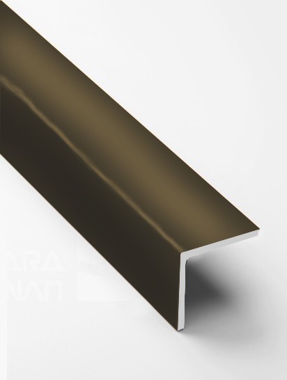 Угол защитный 15х15 мм прямой алюминий PV73-10 коричневый матовый 2,7 м