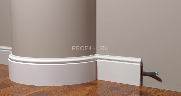 Напольный гибкий плинтус Decor-Dizayn DD701F полистирол белый, под покраску 100х16х2000 мм