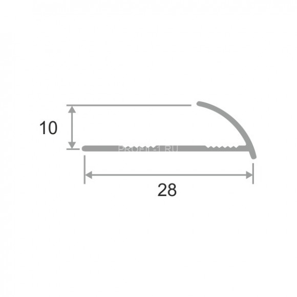 Алюминиеваый С-профиль 10 мм ПО-9 черный матовый 2.7 м