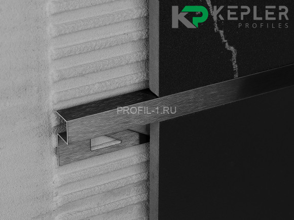 П-профиль закладной 10х10 мм из нержавеющей стали SS 304 FSBP017-10 BS S.S.304 черный сатинированный 2.7 м