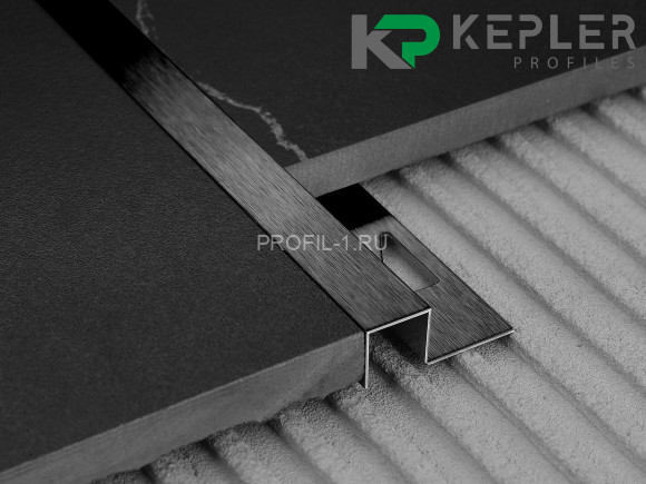 П-профиль закладной 10х10 мм из нержавеющей стали SS 304 FSBP017-10 BS S.S.304 черный сатинированный 2.7 м