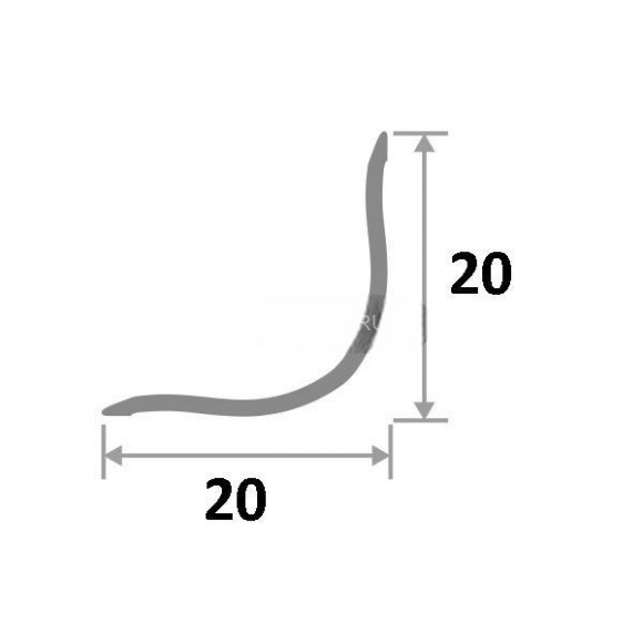 Внутренний уголок округлый из алюминия 20х20 мм ПВ-20х20 черный муар 2.7 м