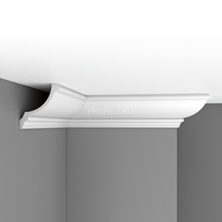 Плинтус потолочный 165х150х2400 мм Decomaster 96900 из полиуретана белый под покраску