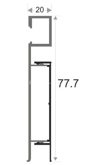 Соединитель металлический для светодиодного плинтуса ПЛС-80 серебро матовое Соединитель металлический для светодиодного плинтуса ПЛС-80 серебро матовое
