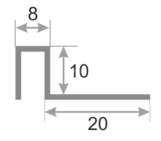 П-профиль нержавеющая сталь закладной SB017-10H серебро глянец браш 2,7 м