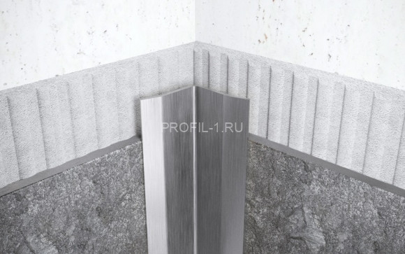 Уголок из нержавеющей стали равнополочный внутренний с загнутыми краями 50х50 мм FV 50 S сатинированная сталь 300 см