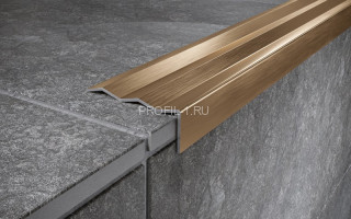 Угловой порог из нержавеющей стали 40х12 мм FCA 12 GM золото сатинированное 270 см