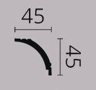 Потолочный плинтус NMC Wallstyl WT16 белый полистирол 45х45 мм 2м
