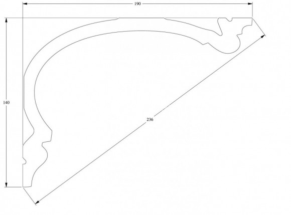Потолочный плинтус Orac Decor Purotouch C342 белый полиуретан 140х190 мм 2м