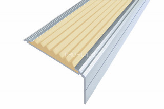 Алюминиевый порог угловой противоскользящий 26х50 мм АУ-50 (Премиум) бежевый 1,5 м