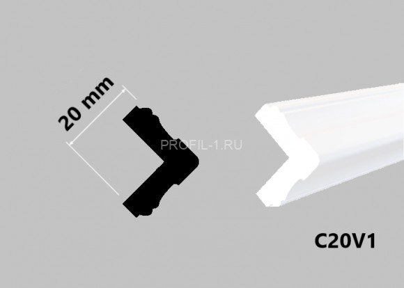 Угол HiWood C20V1 белый 20х20 мм 2 метра