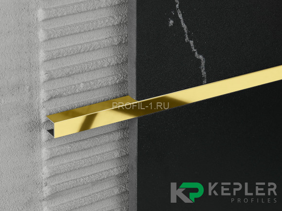 П-профиль бордюрный 10х10 мм из нержавеющей стали SS 304 FSUP10-GP S.S.304 золото полированное 2.7 м