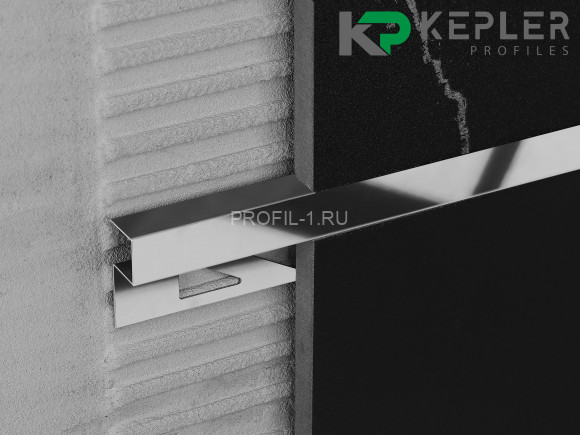 П-профиль закладной 12х12 мм из нержавеющей стали SS 304 FSBP017-12 P S.S.304 полированный 2.7 м