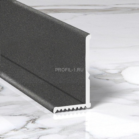 Разнополочный уголок из алюминия внутренний 15х8 мм ПВ-205 серый муар 2.7 м