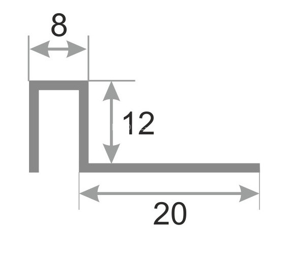 П-профиль нержавеющая сталь закладной SB017-12H серебро глянец 2,7 м