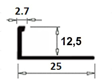 Латунный L-образный профиль гибкий TRD 125 OS 12,5 шлифованный 2,7м