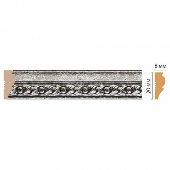Молдинг DECOMASTER 103-44 (20x8x2400) цвет Серебро Молдинг DECOMASTER 103-44 (20x8x2400) цвет Серебро