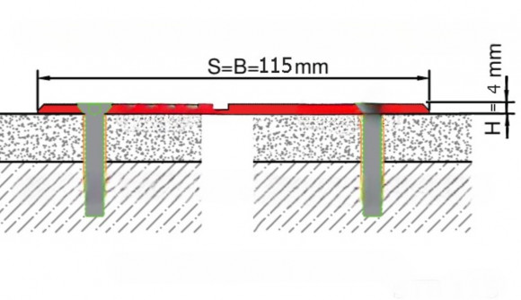 Латунный деформационный шов накладной на поверхность STB115 ON 115 полированный 3м