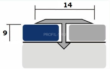 Алюминиевый профиль Т-образный 14 мм Т-14 КД Дуб золотой 2,7 м (упаковка 10 штук)