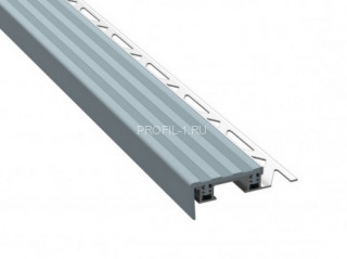 Противоскользящий порог угловой алюминиевый с резиной  32х10 мм Р-32 серый 2,7 м