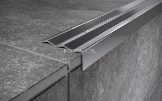 Угловой порог из нержавеющей стали 40х15 мм FCA 15 P полированная сталь 270 см