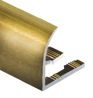 Профиль С-образный для плитки гибкий алюминий 10 мм PV26-05 золото блестящее 2,7 м