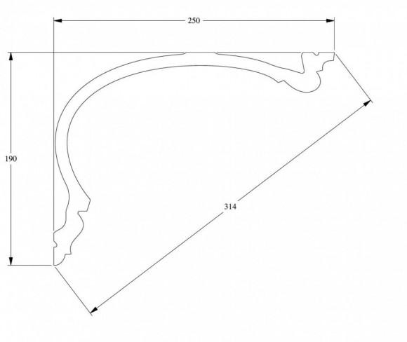 Потолочный плинтус Orac Decor Purotouch C343 белый полиуретан 190х250 мм 2м