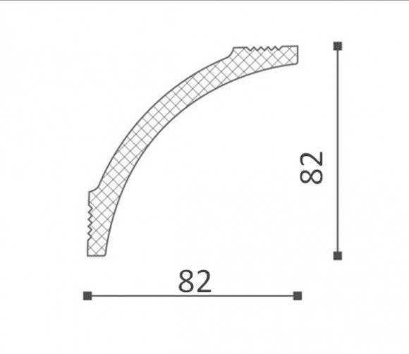 Потолочный плинтус NMC Nomastyl B8 белый полистирол 82х82 мм 200 см