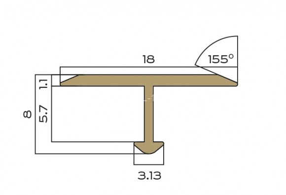 Т-профиль плоский 18 мм латунный NEEXY PVL36-02 CHR хромированный 2.7м