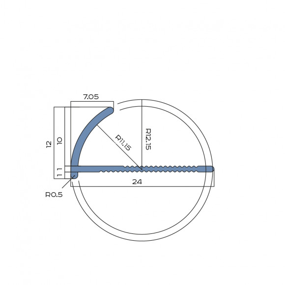 С-профиль алюминиевый для плитки 10 мм NEEXY PV17-03 BS серебро блестящее 2.7 м