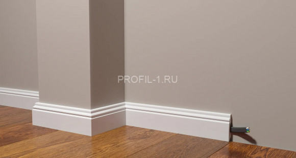 Напольный плинтус Decor-Dizayn DD27 полистирол белый, под покраску 59х13х2000 мм