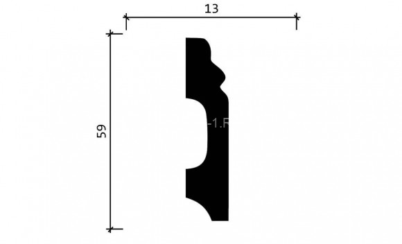 Напольный плинтус Decor-Dizayn DD27 полистирол белый, под покраску 59х13х2000 мм