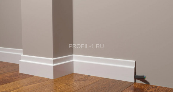 Напольный плинтус Decor-Dizayn DD703 полистирол белый, под покраску 80х12х2000 мм