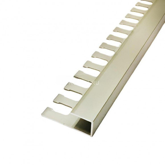 Алюминиевый окантовочный П-профиль 10 мм ПО-П10 бронза светлая глянец 2.7 м