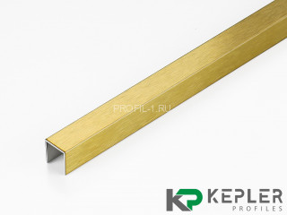 П-профиль бордюрный 10х10 мм из нержавеющей стали SS 304 FSUP10-GS S.S.304 золото сатинированное 2.7 м