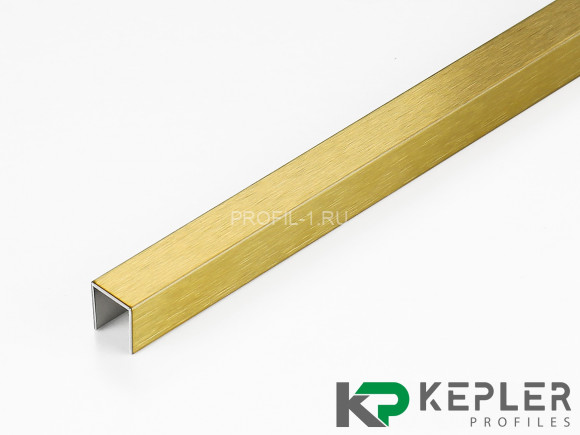 П-профиль бордюрный 10х10 мм из нержавеющей стали SS 304 FSUP10-GS S.S.304 золото сатинированное 2.7 м