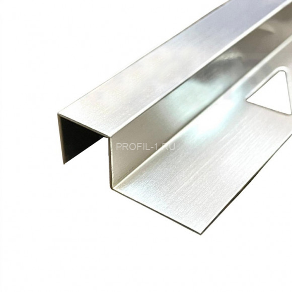 П-профиль закладной 12х12 мм из нержавеющей стали SS 304 FSBP017-12 S S.S.304 сатинированный 2.7 м